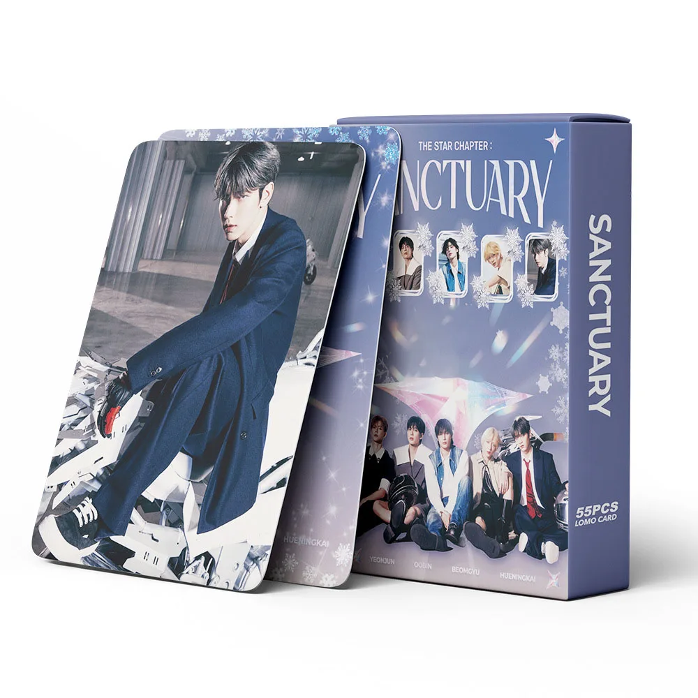 55 pçs/set THE STAR CHAPTER SANCTUARY Álbum Photocard Soobin YEONJUN Cartão LOMO de dois lados BEOMGYU TAEHYUN HUENINGKAI Fãs Presente