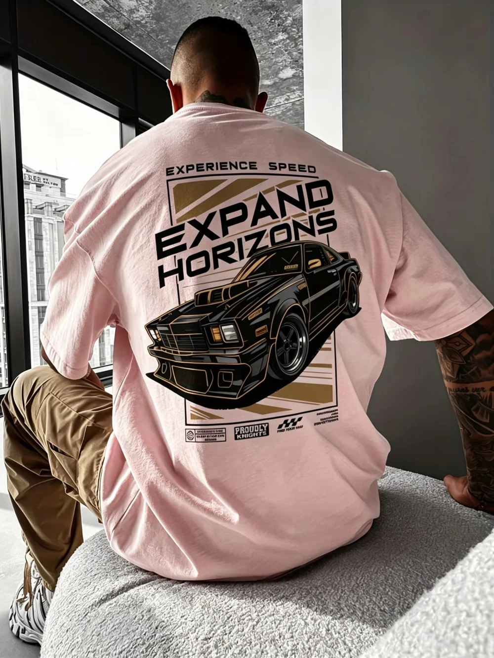2026 New Classic Streetwear T-shirt for Parent-Child, Vintage Racing Car Illustration Poster Typography Print,