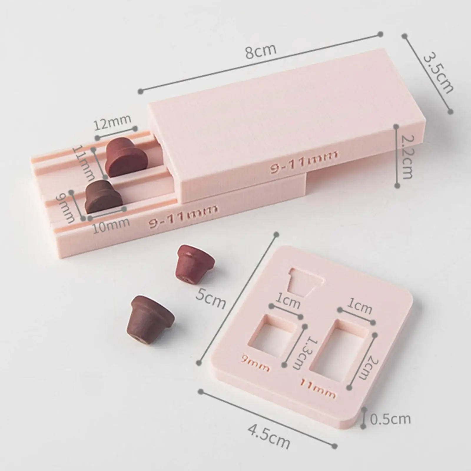 Hand Roll Mini Flowerpot Former Kit with 2 Sizes Shaping Tool for Easy DIY Accessory Rolling Tool with Measuring Marks