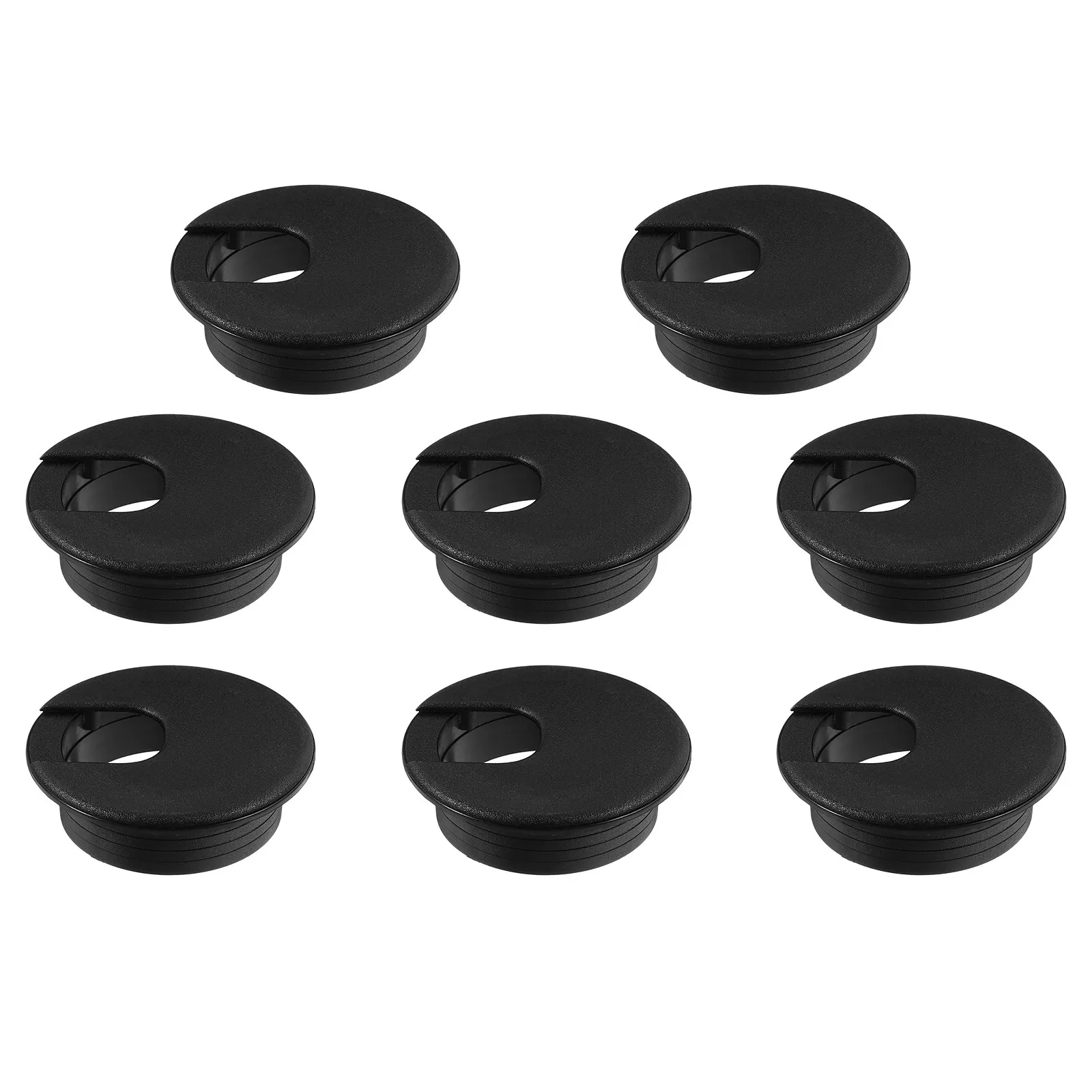 8Pcs Desk Cable Grommets 2 Inch Black U Shape Hole Cover for Desktop Office and TV Stand Cord Management Cable Grommets