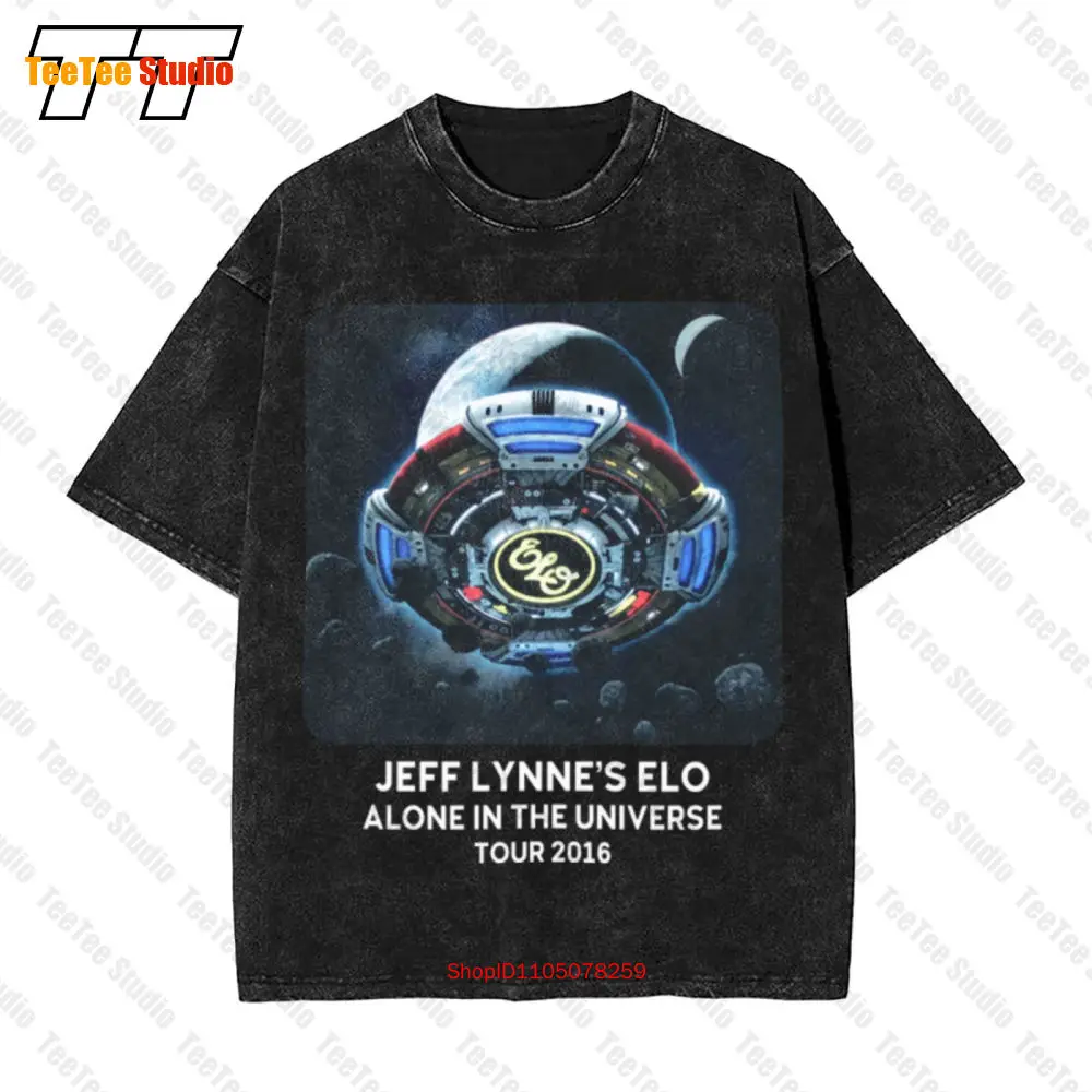Elo Electric Light Orchestra Jeff Lynne Orbit Alone 2016 Tour Vintage camiseta de gran tamaño UHZB