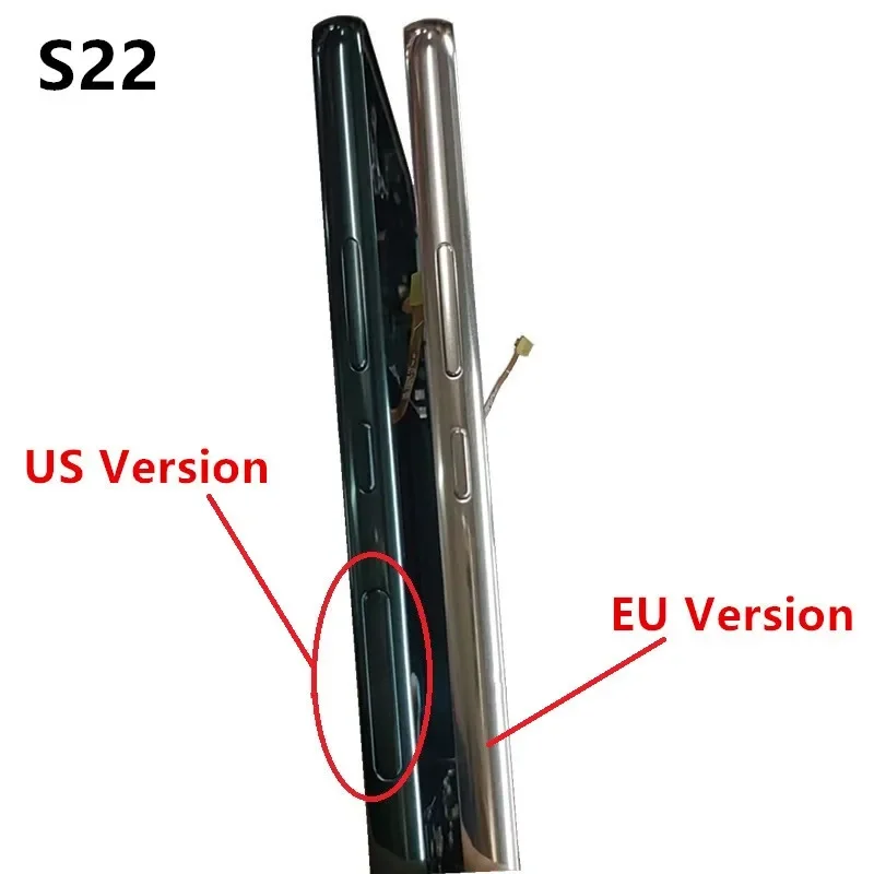 S 22 Middle Frame For Samsung Galaxy S22 S901 Housing Board LCD Faceplate Bezel Replace Repair Spare Parts + Side Buttons US EU