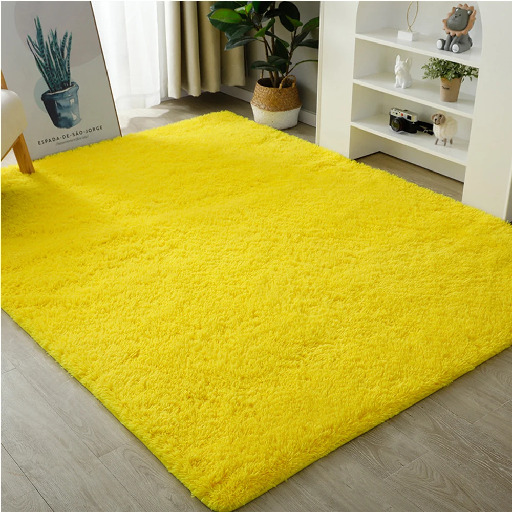 Yellow Rectangle 100% Polyester Gray Rugs For Bedrooms Rug Living Room Anti Slip Foot Mats Soft and Comfortable