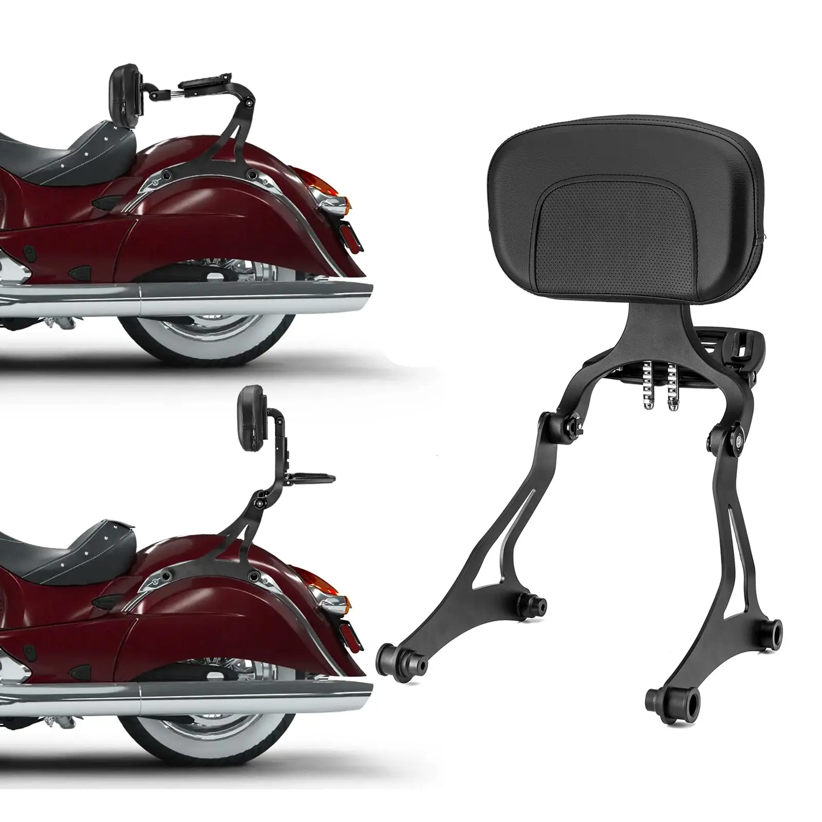 Regulowane oparcie Sissy Bar kompatybilne z modelami Indian Chieftain Dark Horse Vintage Challenger Springfield 2014-2024