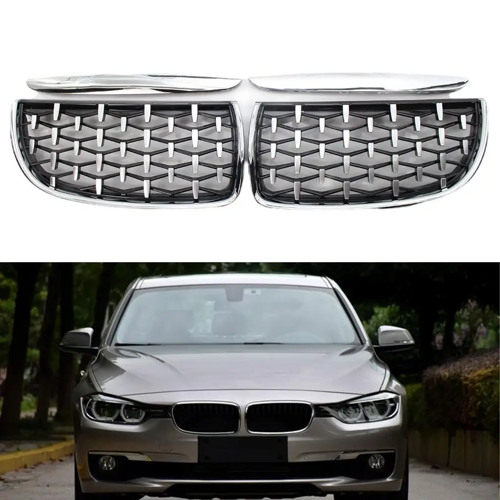 Car Front Kidney Mesh Grille Grill Replace 51137120008 51137117242 for 3 Series E90 320i 325i 328i 330i 335i 2005-2008