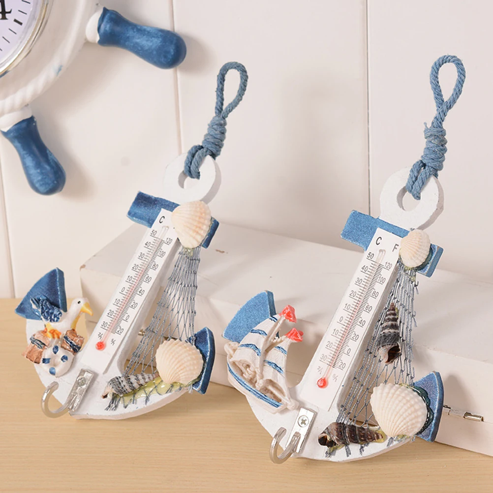 

Thermometer Hook Nautical Themed Decor Beach Coastal Chic Wall Hooks Ocean Bedroom Decorations Anchor