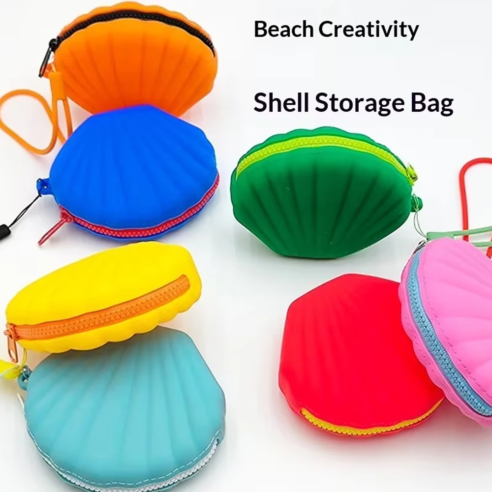 Interesting and Novel Shell Coin Storage, Creative Shell Storage Bag, Multi-Functional Storage, Small Item Storage, Storage Pouch, Earphone Storage Bag, Backpack Accessory, Reusable for Multiple Scenarios