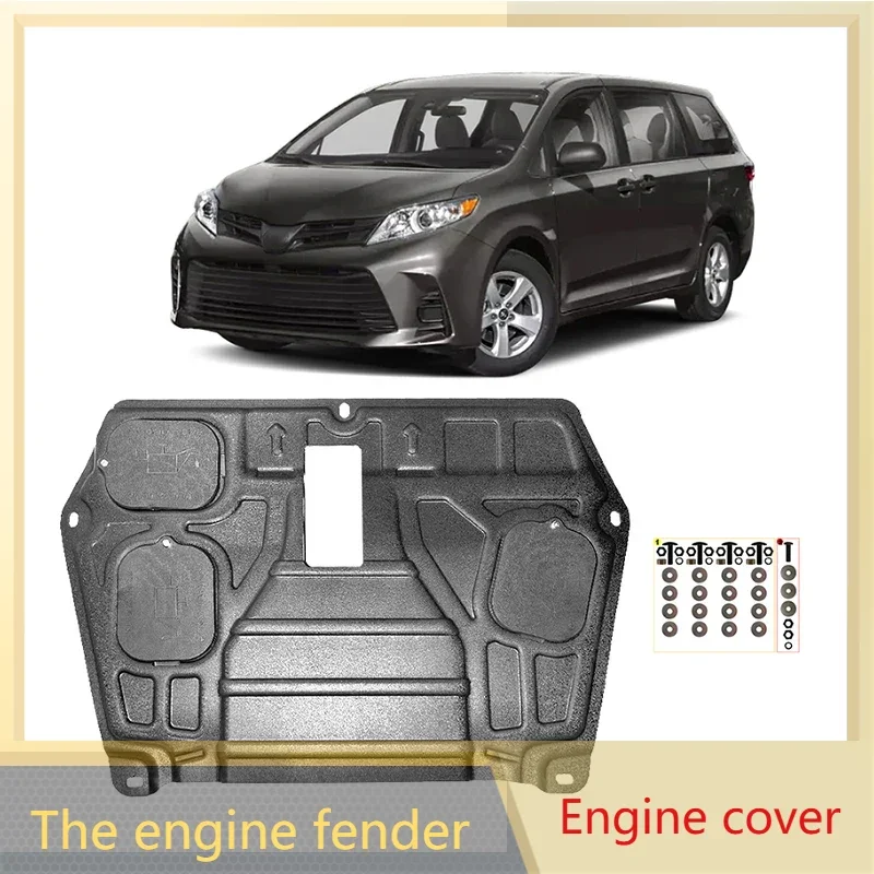 

For Toyota Sienna 2011-2020 3.5L 2.7L Black Under Engine Guard Plate Splash Shield Mud Fender Cover Mudguard Protector