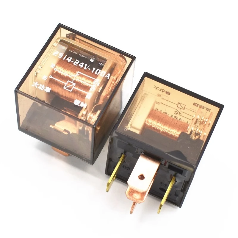 

Waterproof relay 12V24vdc all copper wire high-power 4-pin 5-pin 100A