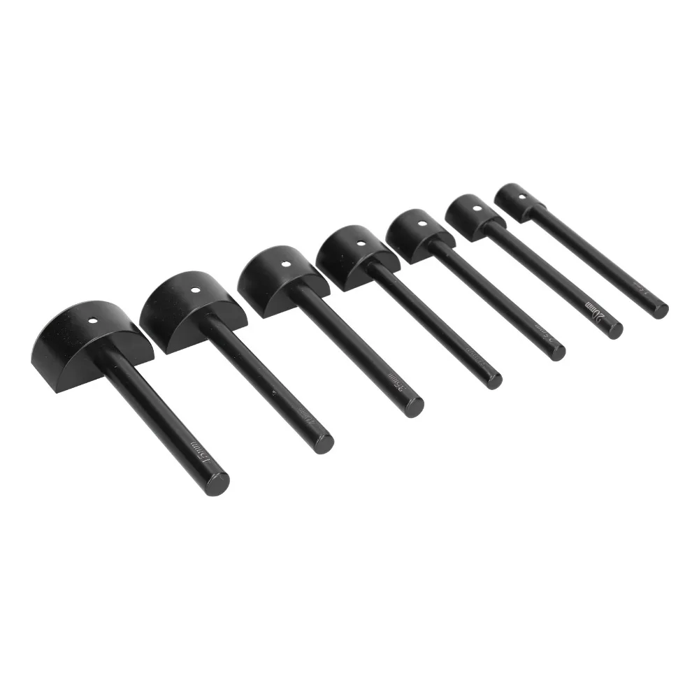 7pcs Semicircular Shape Leather Punch Tool Arc-Shaped Profile 15/20/25/30/35/40/45 mm End Cutter Tool Incisive Edges