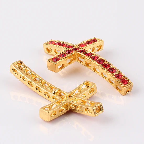 

5pcs/Lot Golden Cross Rhinestone Connectors For Jewelry Making DIY Chain Accessories Wholesale Low Price