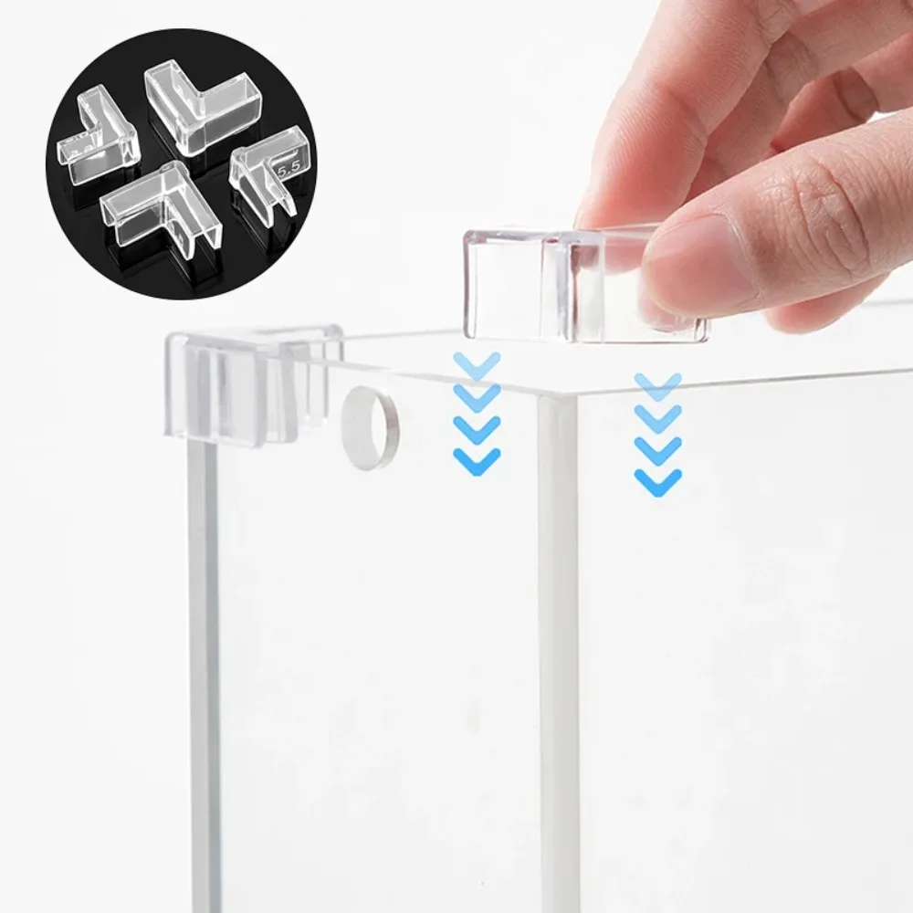 4 pcs/set Transparent Corner Protector Adhesive Anti-collision Aquarium Accessories Silicone 5-15mm Free Protective Cover