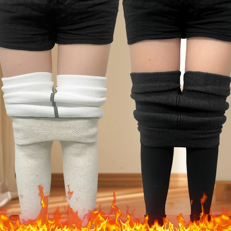 

Утолщенные плюшевые леггинсы в японском стиле, женские чулки в вертикальную полоску с высокой талией, зимние высокоэластичные термоовсяные колготки