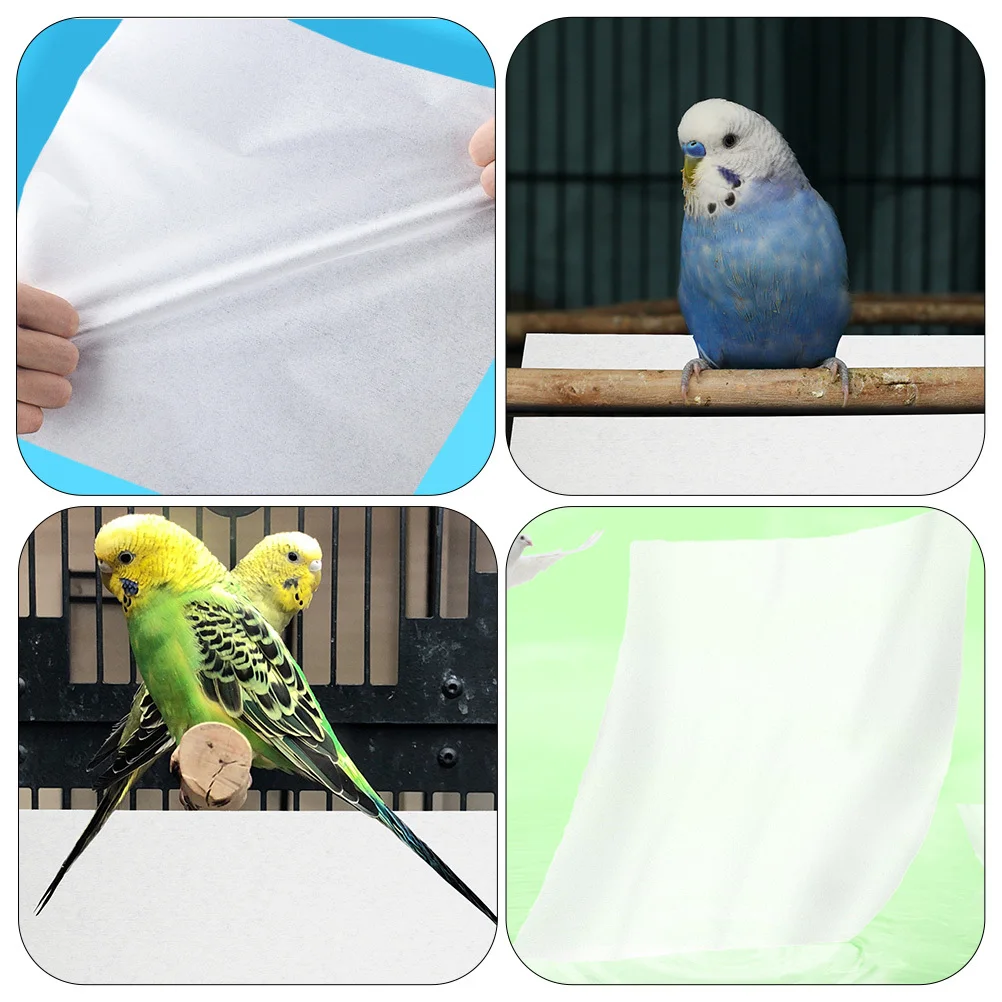 

100Pcs Disposable Bird Cage Liners Non-Woven Absorbent Parrot Cage Cushions Urine Pads Pet Supplies Pet Supplies
