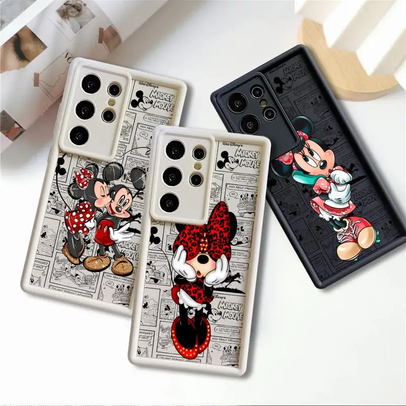 Phone case for Samsung Galaxy S24 S22 S21 Ultra A13 cases S20 FE S23 S24plus S21fe 12C fundas Cover Red Minnie Mickey Mouse Cute