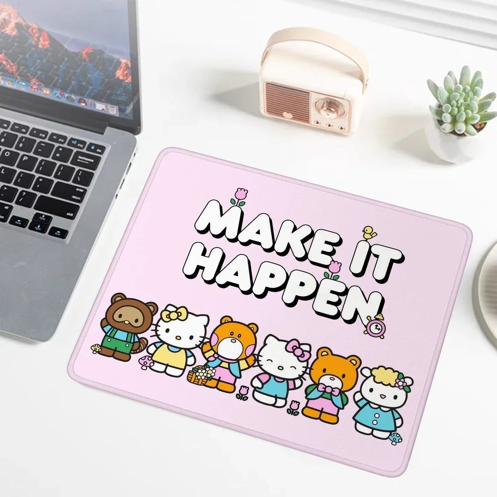 

Small Mousepad Kawaii Computer Mousepad Gamer Table Mat Sanrio Hello Kitty Leather Mouse Pad Gaming Accessories Cute Desktop Mat