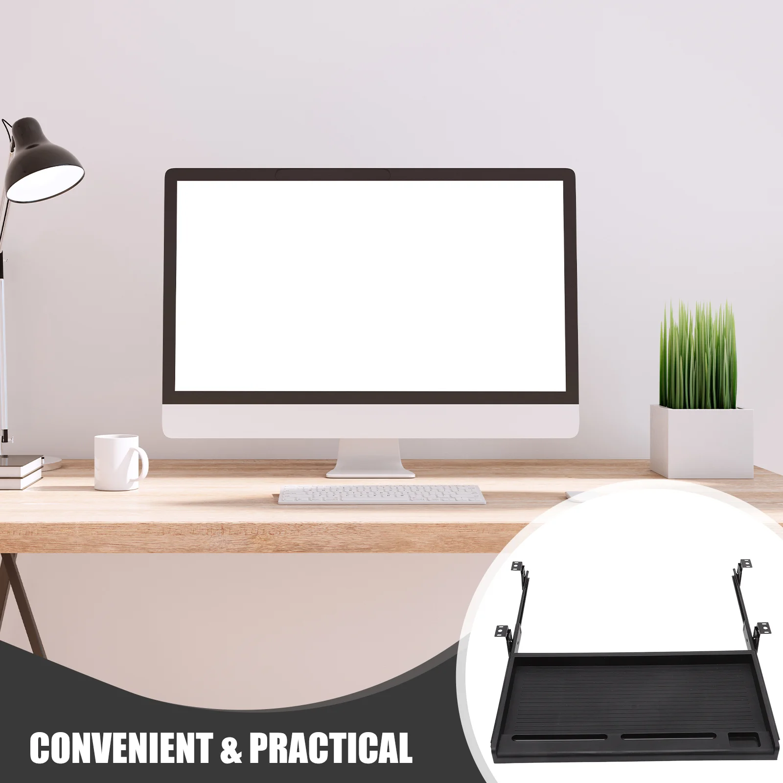 Commercial Squeegee Refills Keyboard Tray Drawer Laptop under Desk Holder for Black The Out Pull Office