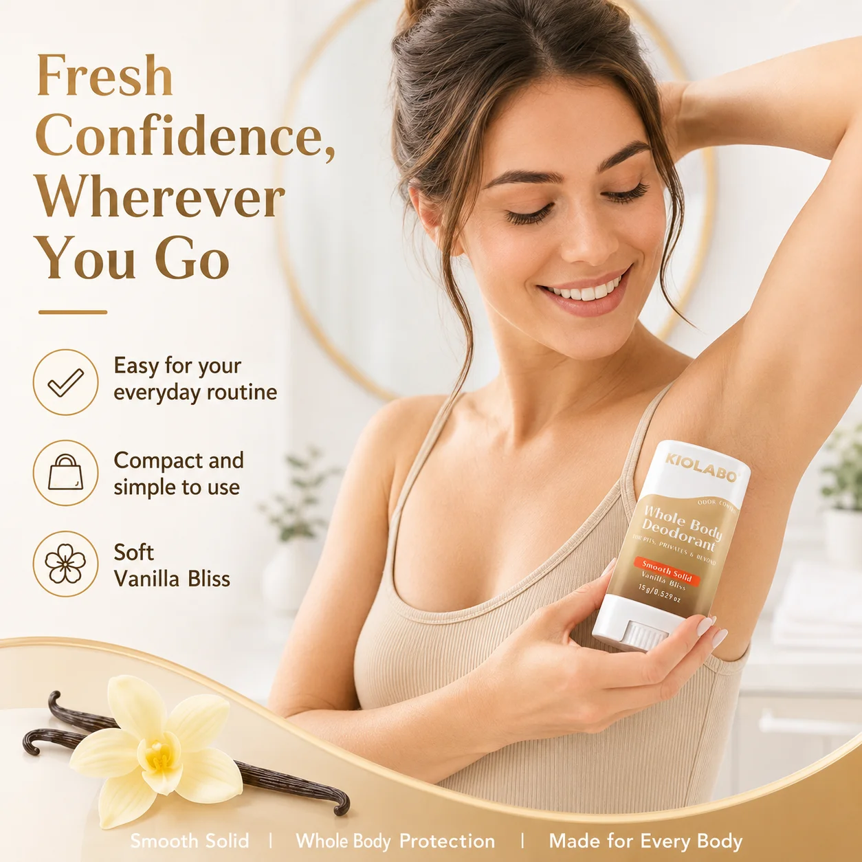 Portable Deodorant Stick for Body Care, Fresh Fragrance, Suitable for Daily Use, Outdoor, Suitable for Both Men and Women