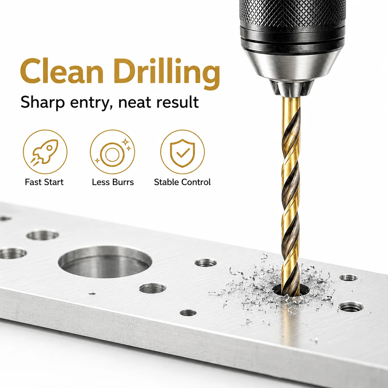 10mm Large Size Single Step Twist Drill Bit Titanium Coated Sharp Step Tip Drill Bit for Thick Metal Wood PVC Heavy-duty DIY Dri