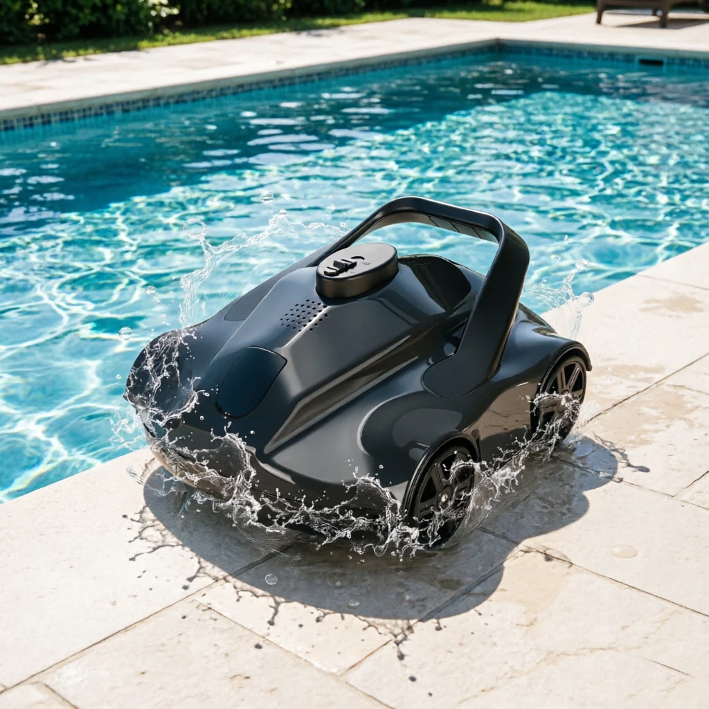 Battery-Operated Robotic Pool Suction Cleaner,Portable Automatic Pool Vacuum,130-Min Runtime, Self-Parking,Powerful Suction