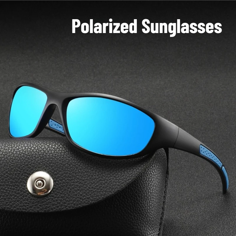 

Мужские классические спортивные поляризационные солнцезащитные очки в квадратной оправе для верховой езды на открытом воздухе, очки UV400, нейтральные модные трендовые солнцезащитные очки