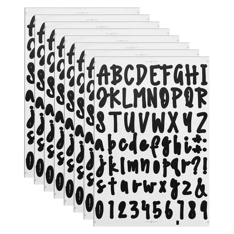 ABSE-8 Sheets Self Adhesive Vinyl Letters Numbers Kit, Letters Numbers Stickers DIY Decal Script Pantry Labels For Signs