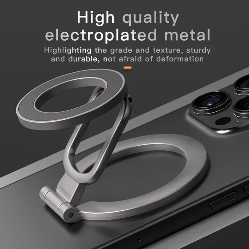 ​ ​ قبضة هاتف مزدوجة الوضع 2025: حامل حلقي مغناطيسي مزدوج الجوانب + مسند لـ MagSafe IPhone 14 15 16 Pro Max Gym أو استخدام السيارة