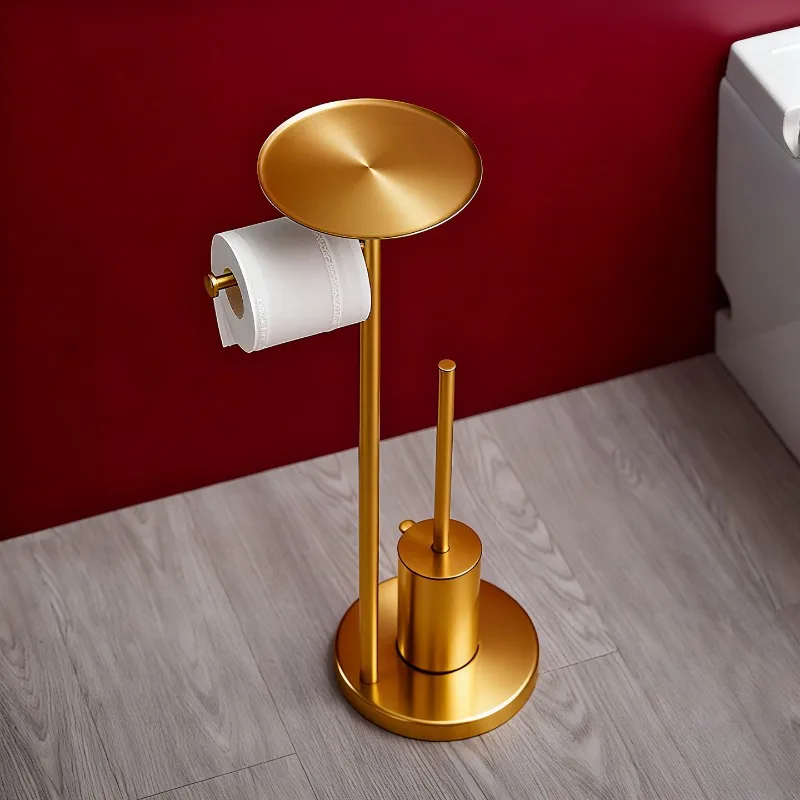‌Premium Freestanding Tissue Stand - Heavy Duty Stainless Steel Bathroom Toilet Paper Holder, Commercial Grade Restroom Caddy