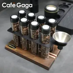 Single Dose Coffee Bean Storage Tubes With Exhaust Valve 17g-22g Container Display Rack With Funnel Art Rack Decor Cafe Tools