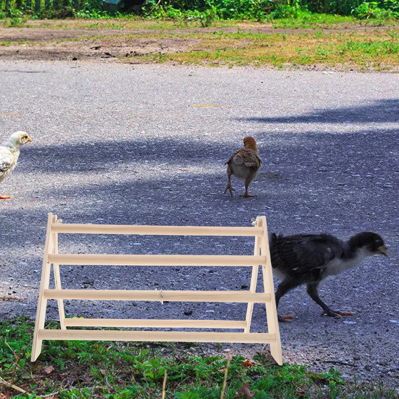 

Wooden Chicken Perch Stand For Poultry Coop Roosting Bar Chick Supplies Stable Durable Farm Habitat Accessory