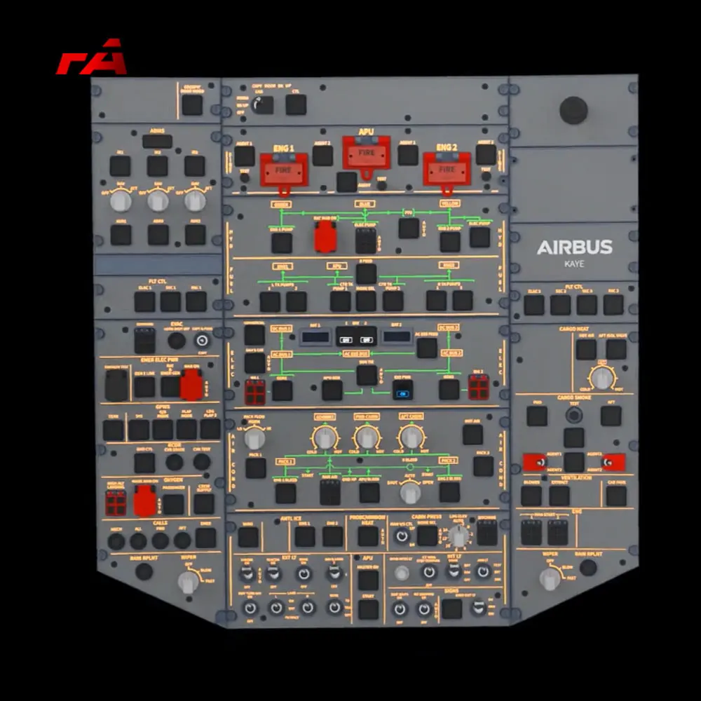 Full-Size Overhead Panel For Flight Simulator Cockpit Setup With Realistic Controls And LED Back Light Design Flight Simulator