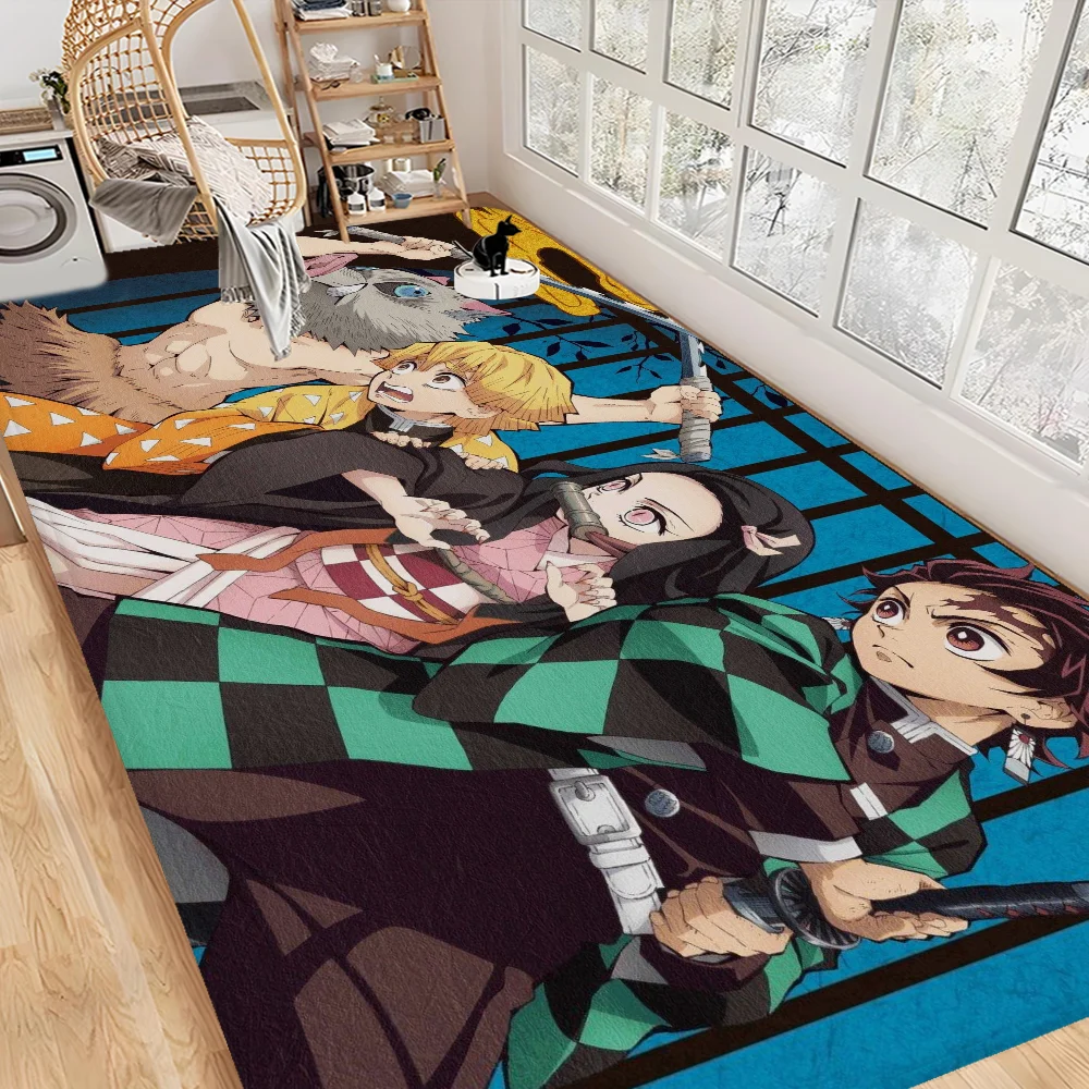 

Demon Slayer Room Mats Anti-slip Absorb Water Long Strip Cushion Bedroon Mat Household Carpets