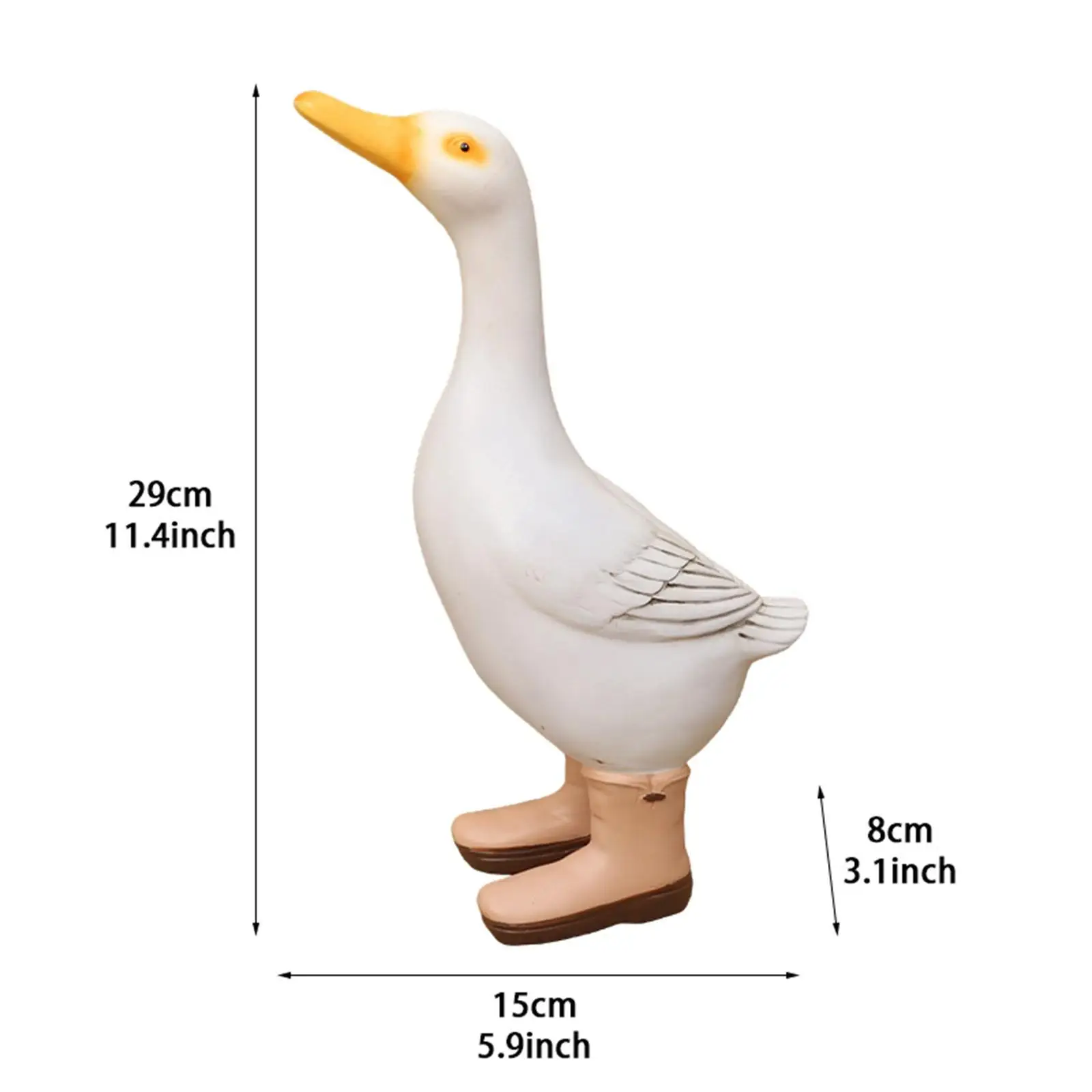 Garden Duck Statue Resin Sculpture Decorative, Landscape Decor, Animal Figurine, Outdoor Decoration for Outside Yard Balcony