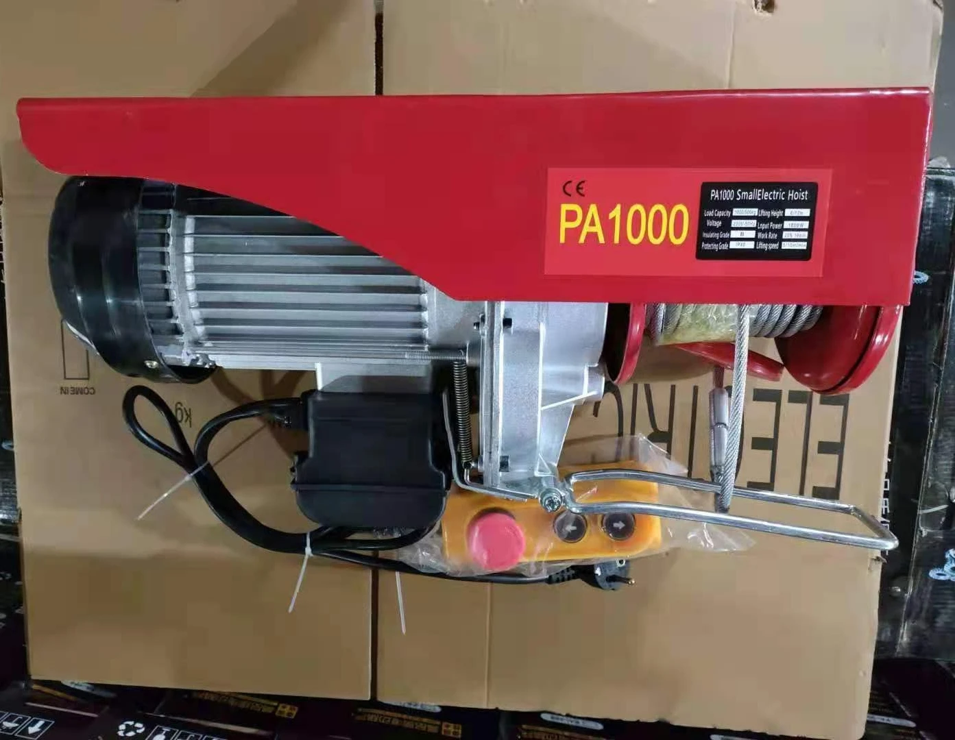 Quiet Portable Electric Hoist Mini 300kg Remote Control Metal With Wire Rope Sling 220v For Lifting Goods New Condition
