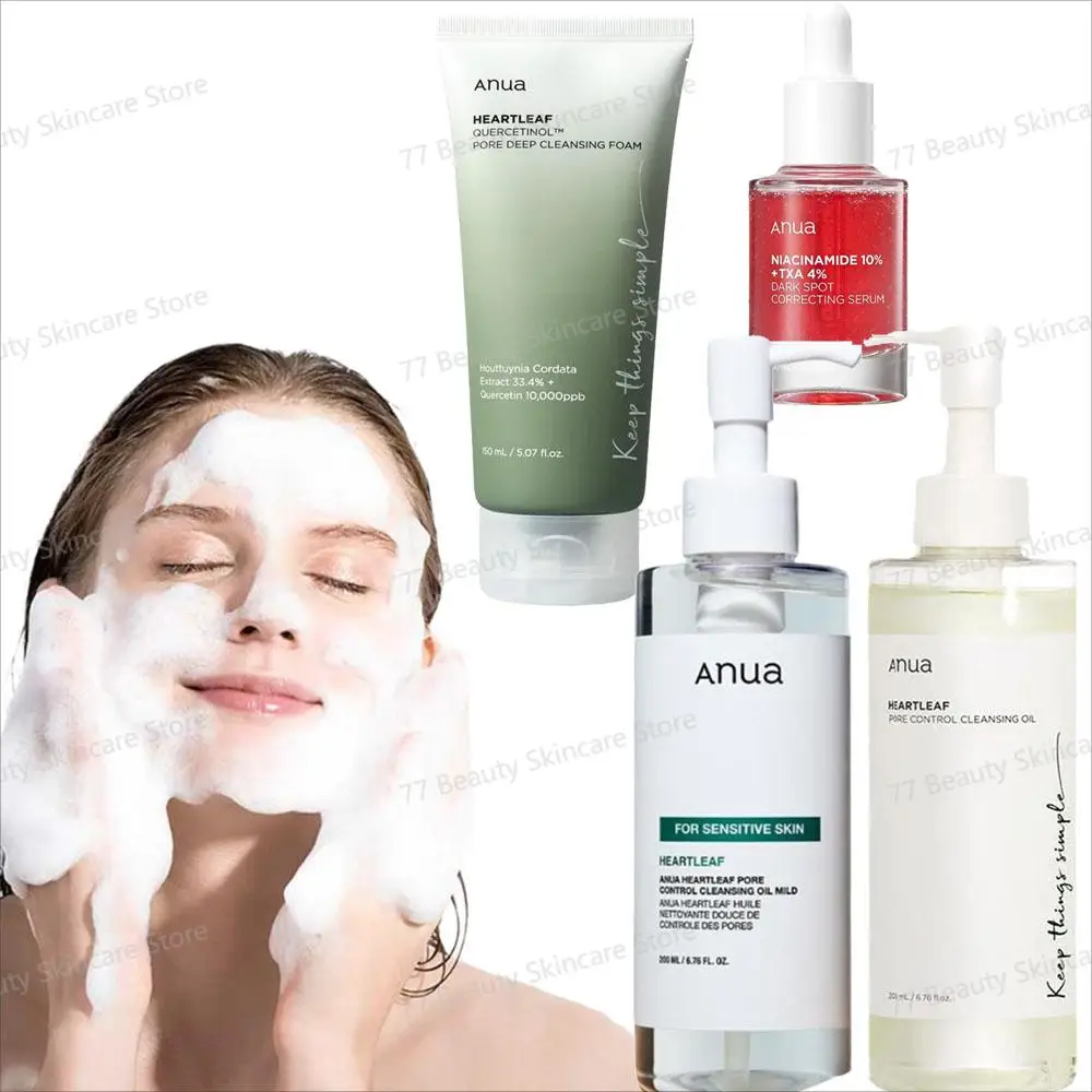 Anua Facial Cleanser Heartleaf Succinic Moisture Cleansing Foam Deep Cleaning Oil Control Pore Soothing Korean Cosmetic SkinCare