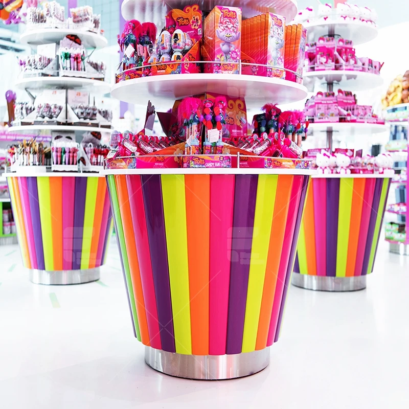 Customized-Fashion Candy Display Racks Confectionery Store Fixtures Sweet Display Furniture Sugar Custom Candy Shop Decorations