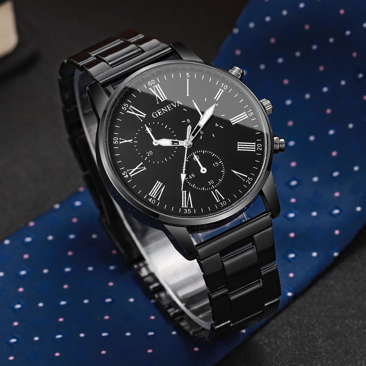 أزياء رجال الأعمال الساعات الفاخرة كوارتز ساعة معصم للرجل ساعة سوداء Relogio Masculino Reloj Hombre (بدون صندوق)