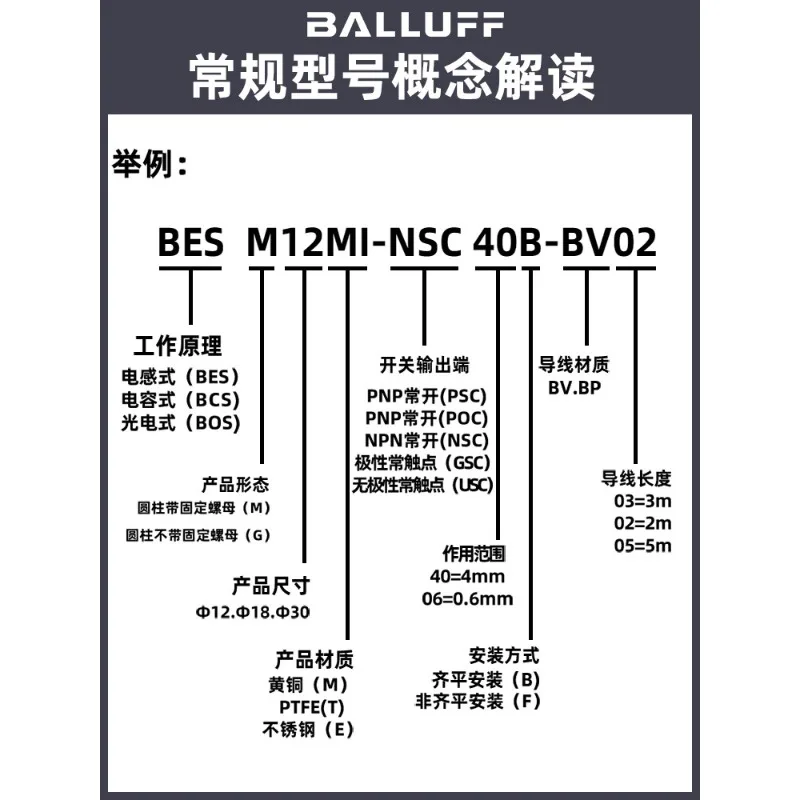Balluff Proximity Switch BES M12MI-NSC40B-S04G M18MI-PSC80B-BV03
