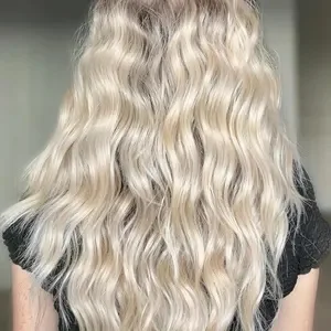 Platinum Blonde Curly Natural Lace Front Wig - Ash Roots Layered Loose Curls Synthetic Wig for Women Daily Wear