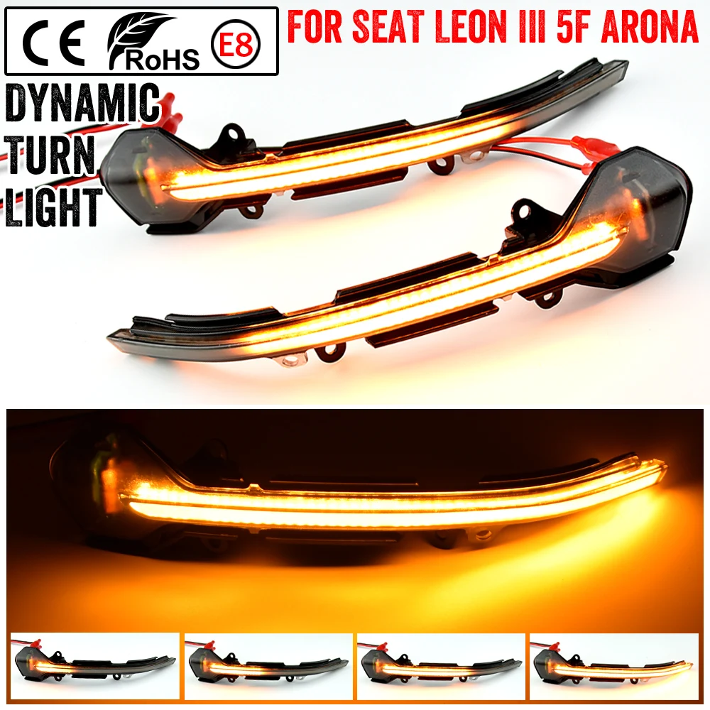 For Seat Leon III MK3 5F ST Ibiza MK5 KJ1 Arona KJ7 LED Dynamic Turn Signal Light Side Mirror Indicator Sequential Blinker Lamp