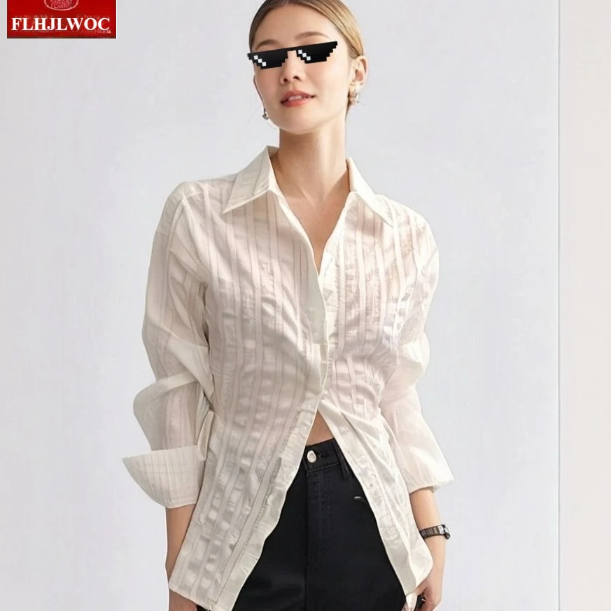 Chic Korea Tops Blusas Vrouwen 2023 Herfst Lange Mouw Nieuw Ontwerp Single-Breasted Effen Kleur Wit Roze Basic Shirts blouses