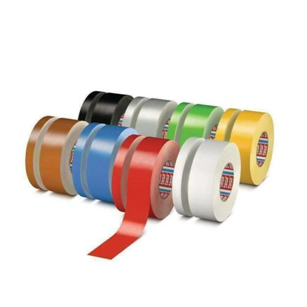 Tesa 4651 50M Natural Rubber Performance Acrylic-Coated Cloth Tape in Black White Gray Yellow Green Blue Red Tape