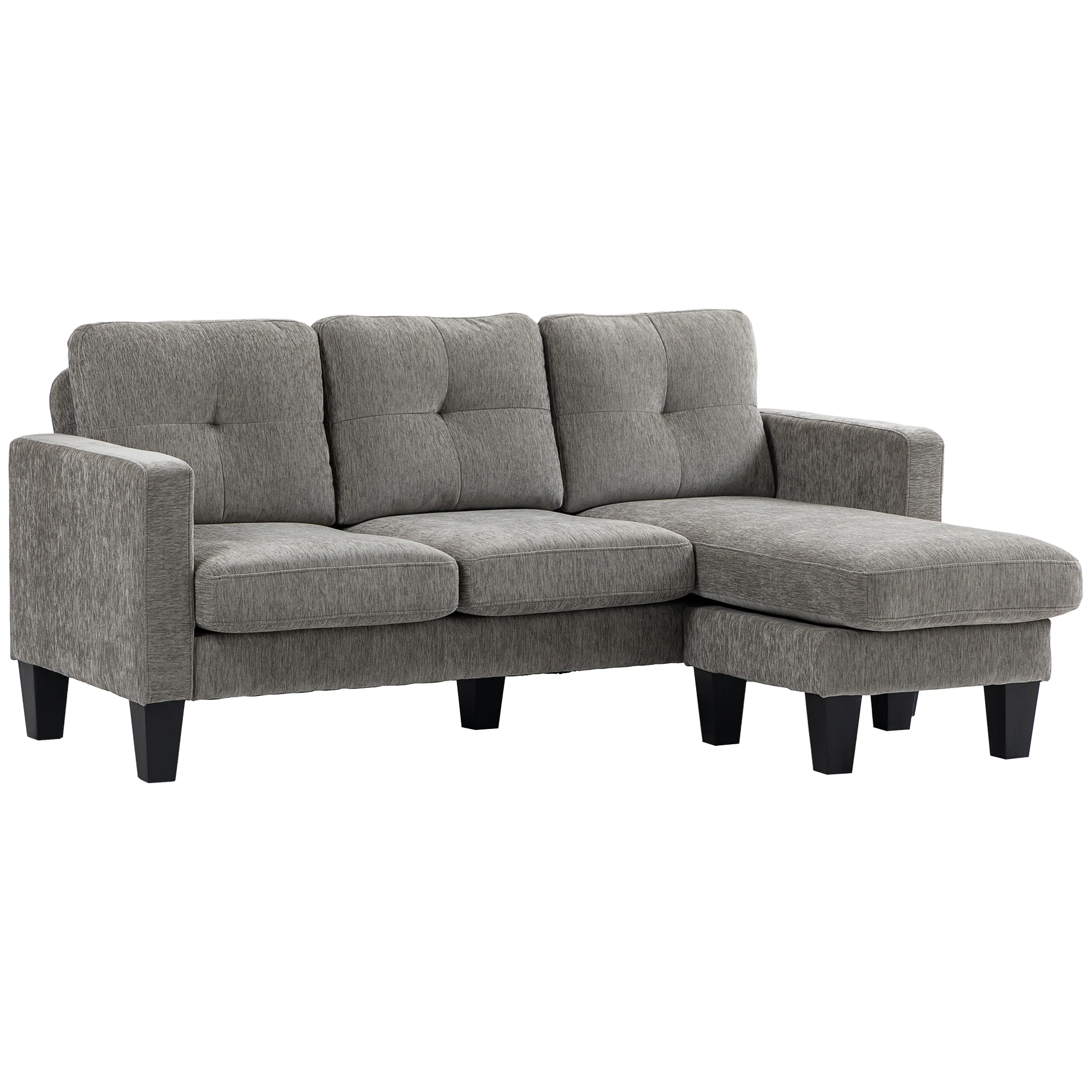 HOMCOM Sofá Esquinero Reversible en Forma de L con 3 Cojines 186x130x84 cm