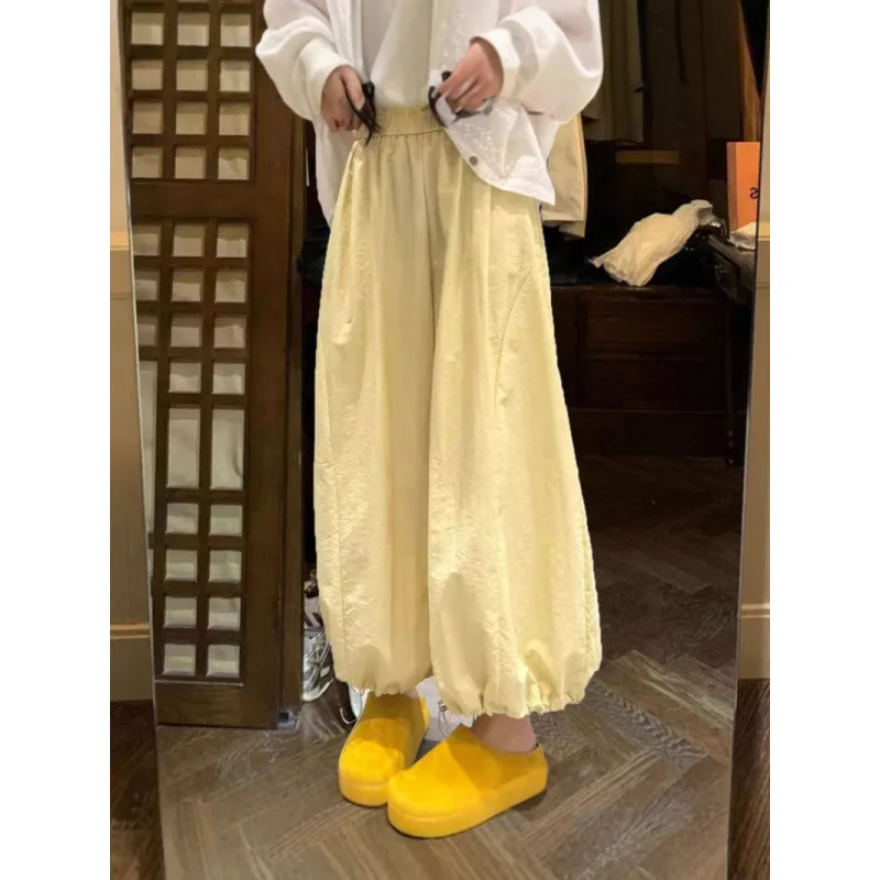 

Quick-drying Bloomers Women's Summer 2025 New High-waisted Loose and Thin Casual Radish Pants Nine-point Wide-leg Pants