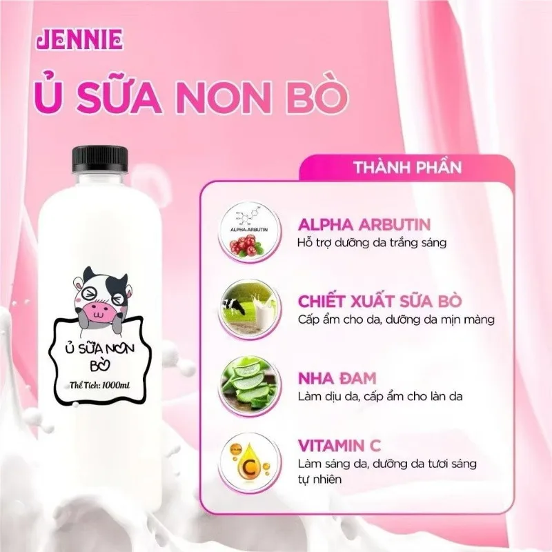 1000ML Glow Enhancer & Lightening Cream for Radiant Skin, Fast Absorbing & Non-Greasy - U SUA NON BO HO TRO LAM TRANG SANG DA