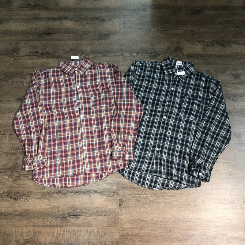 

Frog Drift American Style Streetwear Fashion Quality Printed Vintage Tops Casual Loose Plaid Shirt For Men Woman