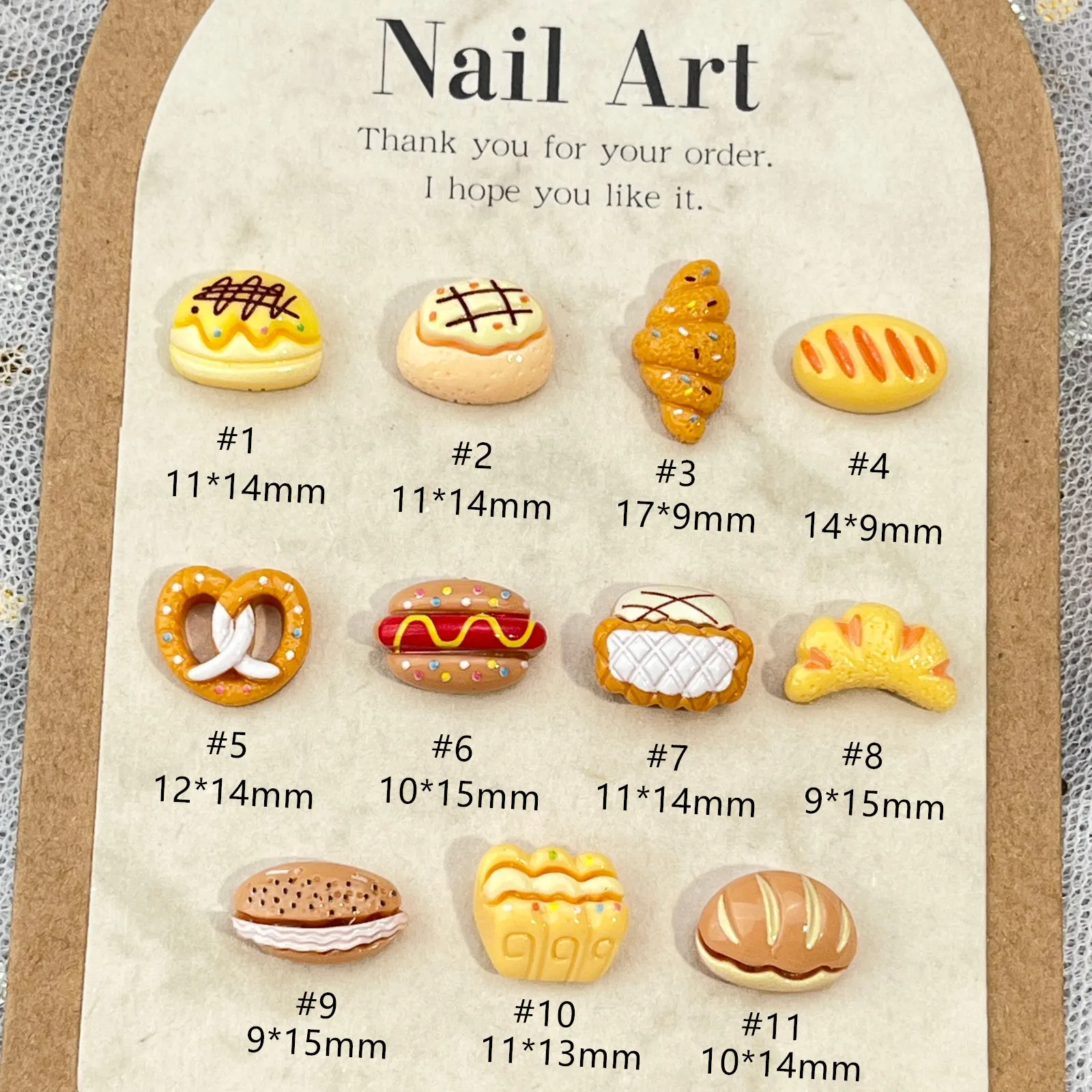 20 pezzi mini cartone animato crema dessert resina ciondoli per unghie gioielli carino pane decorazioni per unghie accessori parti di strumenti per manicure fai da te