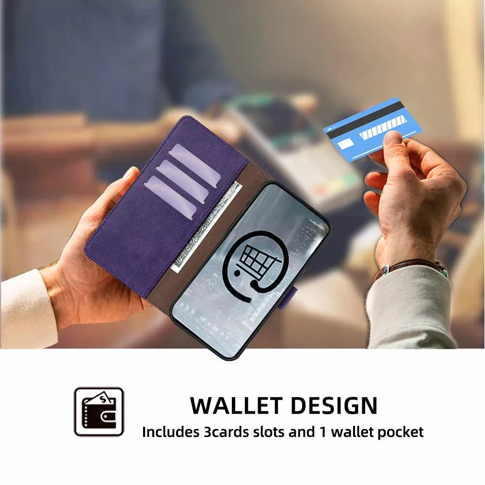 Moto G34 Protect Cover Leather Flip Wallet Case For Motorola G84 G34 G24 G14 G04 G54 5G Eur Edition Phone Bag With RFID Blocking