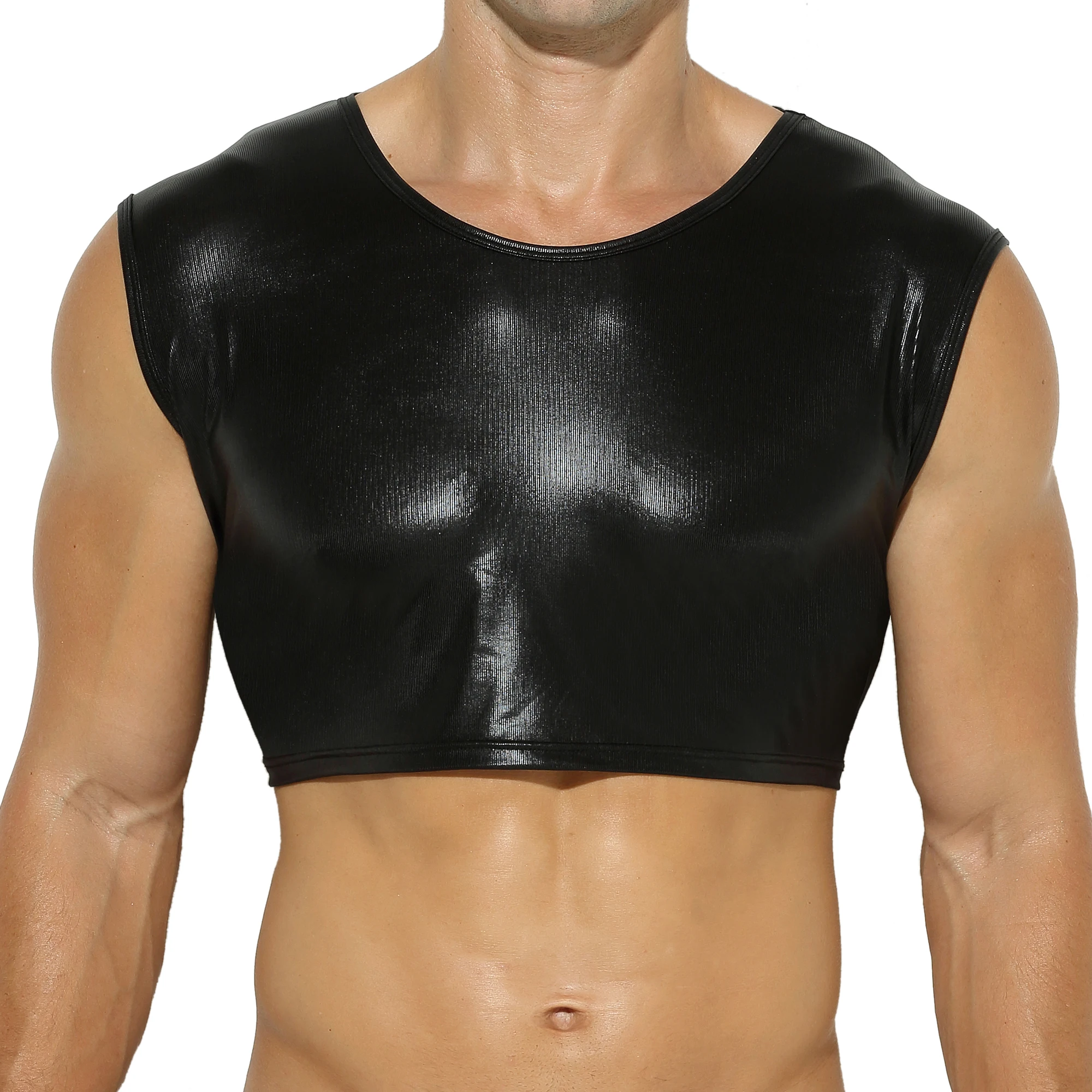 Ensemble de sous-vêtements sexy pour hommes, mini gilets en Y, culotte bikini taille basse, sous-vêtements métalliques brillants, vêtements pour hommes