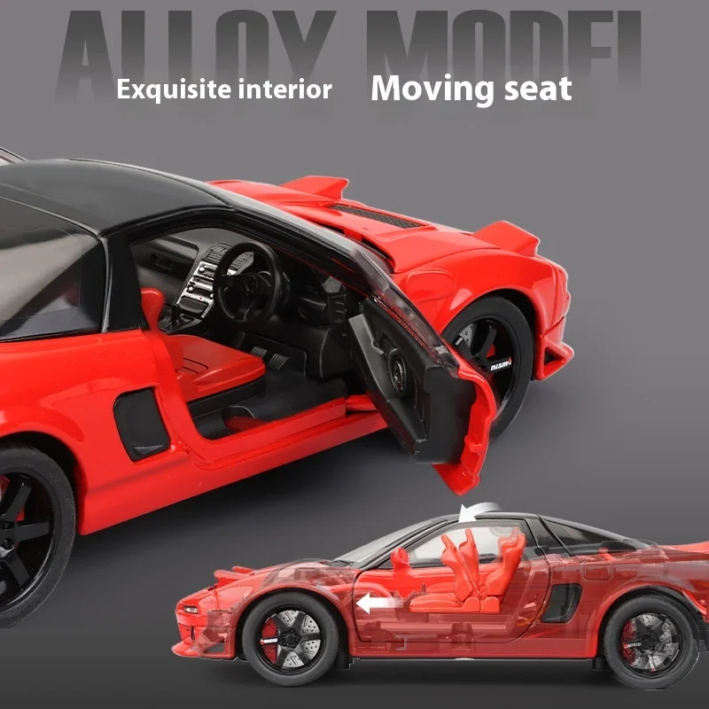 1:32 Honda NSX NA1 Supercar Racing Sports Alloy Metal Diecast Model Car Sound & Light Collection Simulation Gifts